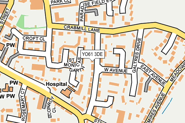 YO61 3DE map - OS OpenMap – Local (Ordnance Survey)