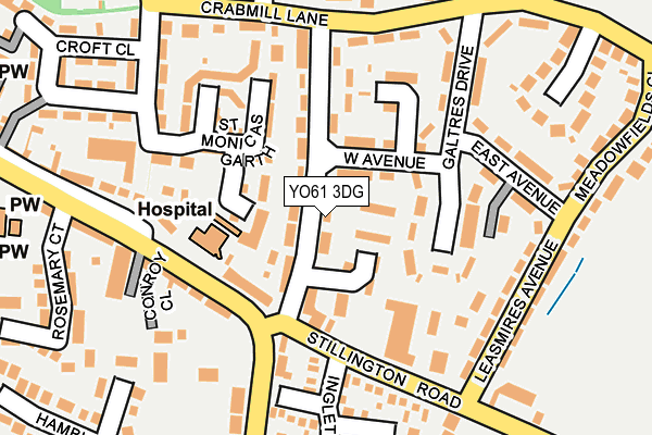 YO61 3DG map - OS OpenMap – Local (Ordnance Survey)