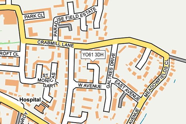 YO61 3DH map - OS OpenMap – Local (Ordnance Survey)