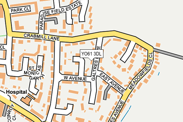YO61 3DL map - OS OpenMap – Local (Ordnance Survey)