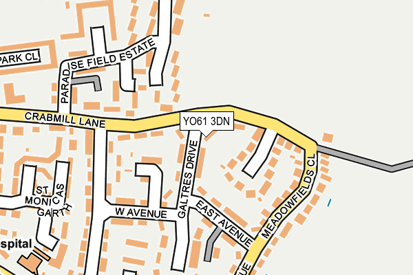 YO61 3DN map - OS OpenMap – Local (Ordnance Survey)