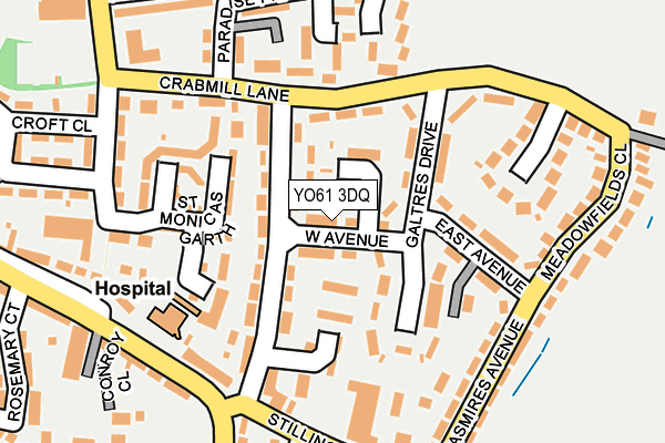 YO61 3DQ map - OS OpenMap – Local (Ordnance Survey)