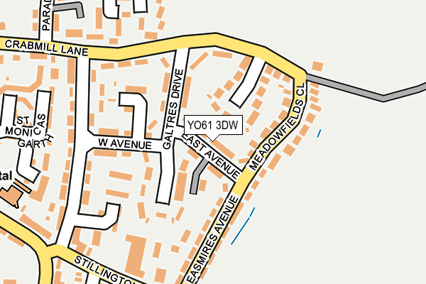 YO61 3DW map - OS OpenMap – Local (Ordnance Survey)
