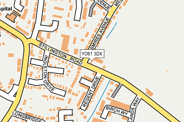 YO61 3DX map - OS OpenMap – Local (Ordnance Survey)