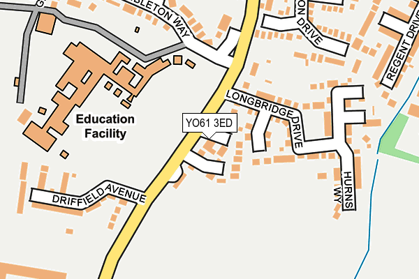 YO61 3ED map - OS OpenMap – Local (Ordnance Survey)