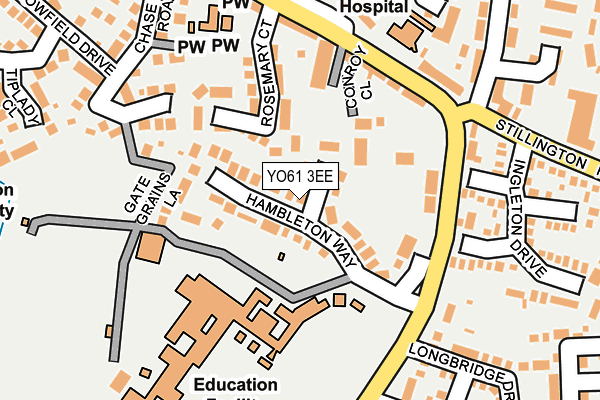 YO61 3EE map - OS OpenMap – Local (Ordnance Survey)