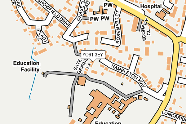 YO61 3EY map - OS OpenMap – Local (Ordnance Survey)