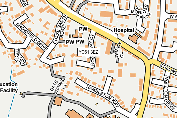 YO61 3EZ map - OS OpenMap – Local (Ordnance Survey)