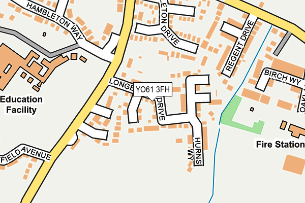 YO61 3FH map - OS OpenMap – Local (Ordnance Survey)