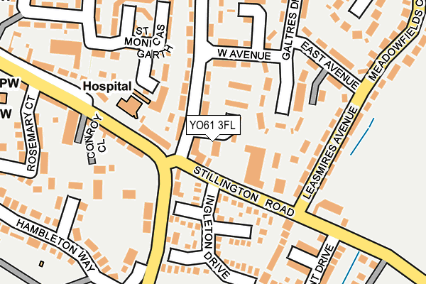 YO61 3FL map - OS OpenMap – Local (Ordnance Survey)