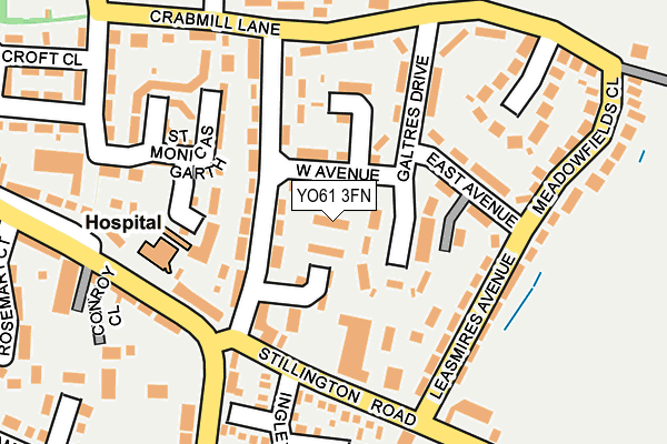YO61 3FN map - OS OpenMap – Local (Ordnance Survey)