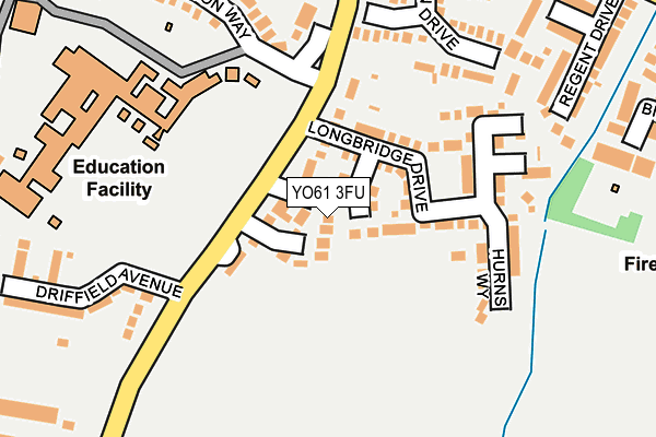 YO61 3FU map - OS OpenMap – Local (Ordnance Survey)