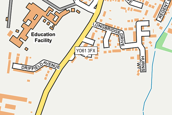 YO61 3FX map - OS OpenMap – Local (Ordnance Survey)