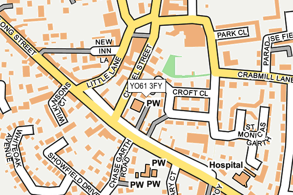 YO61 3FY map - OS OpenMap – Local (Ordnance Survey)