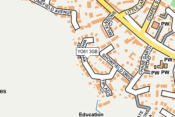 YO61 3GB map - OS OpenMap – Local (Ordnance Survey)