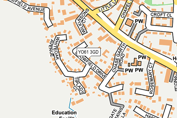 YO61 3GD map - OS OpenMap – Local (Ordnance Survey)