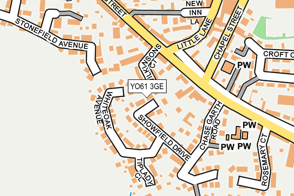 YO61 3GE map - OS OpenMap – Local (Ordnance Survey)