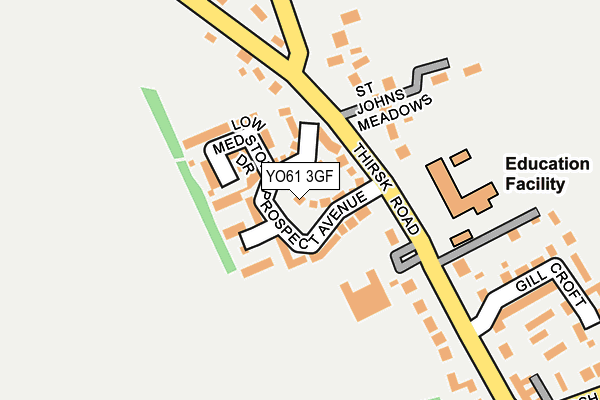 YO61 3GF map - OS OpenMap – Local (Ordnance Survey)