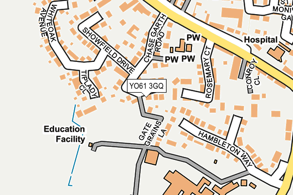 YO61 3GQ map - OS OpenMap – Local (Ordnance Survey)