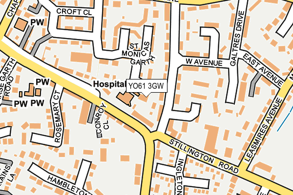 YO61 3GW map - OS OpenMap – Local (Ordnance Survey)