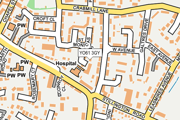 YO61 3GY map - OS OpenMap – Local (Ordnance Survey)