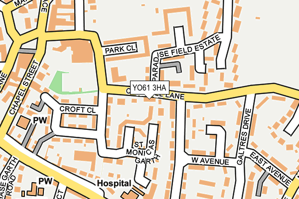 YO61 3HA map - OS OpenMap – Local (Ordnance Survey)