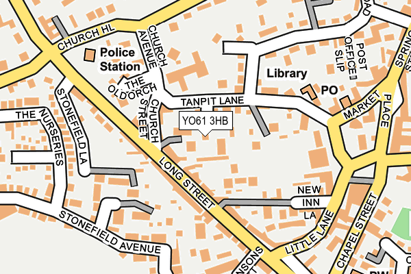 YO61 3HB map - OS OpenMap – Local (Ordnance Survey)