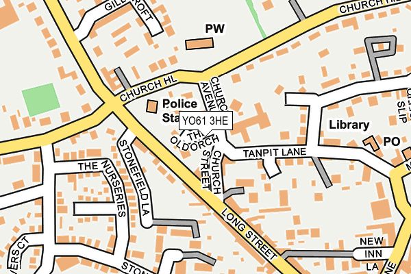YO61 3HE map - OS OpenMap – Local (Ordnance Survey)