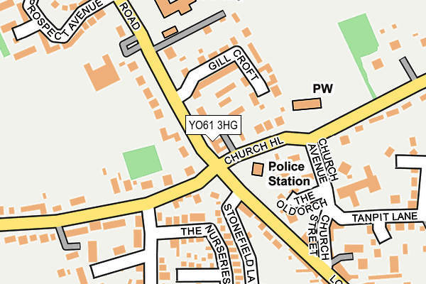 YO61 3HG map - OS OpenMap – Local (Ordnance Survey)
