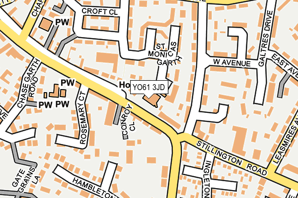YO61 3JD map - OS OpenMap – Local (Ordnance Survey)