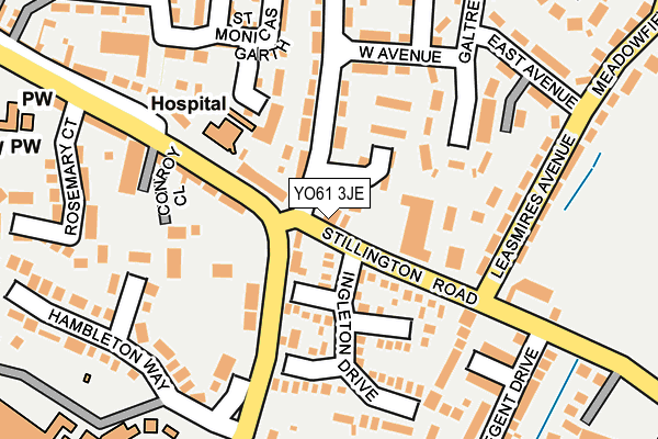 YO61 3JE map - OS OpenMap – Local (Ordnance Survey)