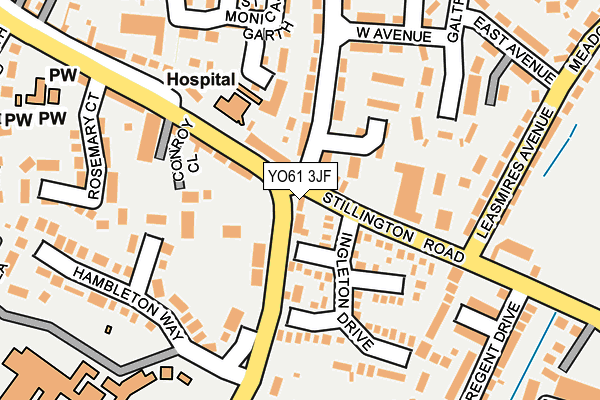 YO61 3JF map - OS OpenMap – Local (Ordnance Survey)