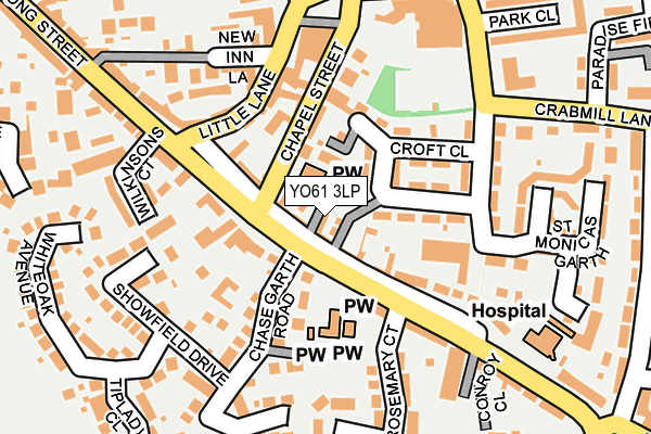 YO61 3LP map - OS OpenMap – Local (Ordnance Survey)