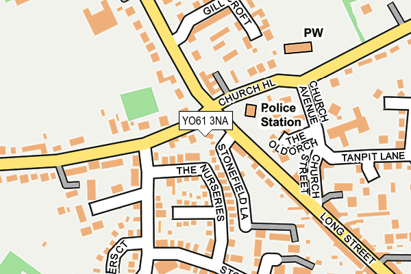 YO61 3NA map - OS OpenMap – Local (Ordnance Survey)