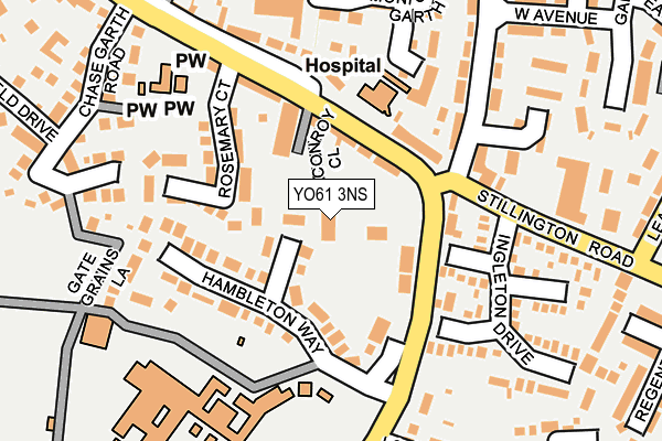 YO61 3NS map - OS OpenMap – Local (Ordnance Survey)