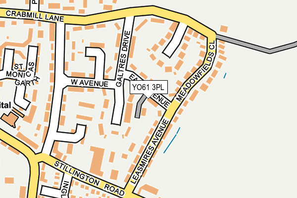 YO61 3PL map - OS OpenMap – Local (Ordnance Survey)