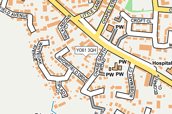 YO61 3QH map - OS OpenMap – Local (Ordnance Survey)