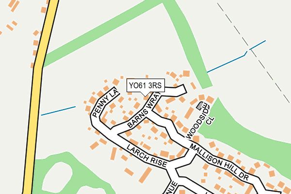 YO61 3RS map - OS OpenMap – Local (Ordnance Survey)