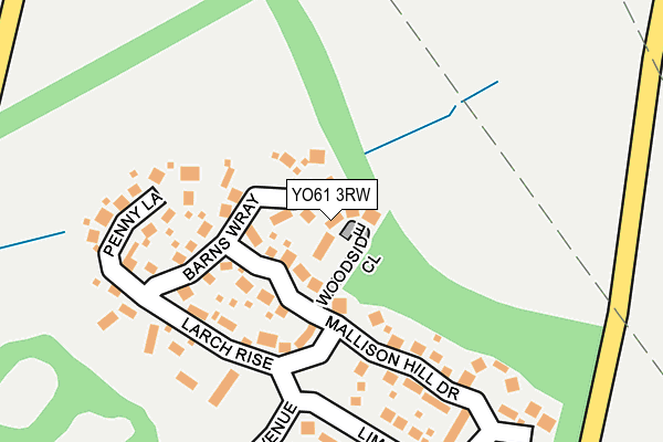 YO61 3RW map - OS OpenMap – Local (Ordnance Survey)