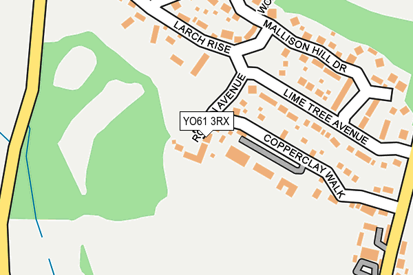 YO61 3RX map - OS OpenMap – Local (Ordnance Survey)