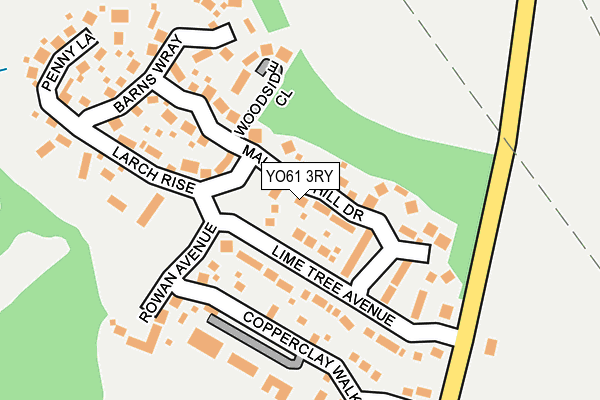 YO61 3RY map - OS OpenMap – Local (Ordnance Survey)