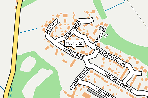 YO61 3RZ map - OS OpenMap – Local (Ordnance Survey)