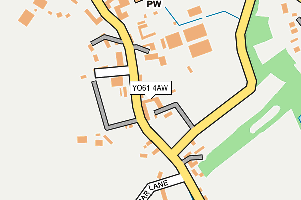 YO61 4AW map - OS OpenMap – Local (Ordnance Survey)