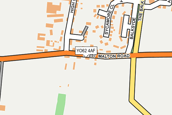 YO62 4AF map - OS OpenMap – Local (Ordnance Survey)
