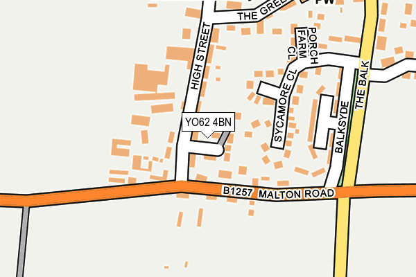 YO62 4BN map - OS OpenMap – Local (Ordnance Survey)