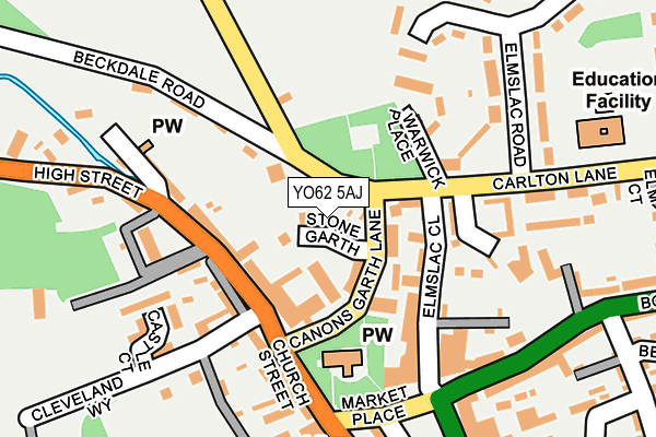 YO62 5AJ map - OS OpenMap – Local (Ordnance Survey)