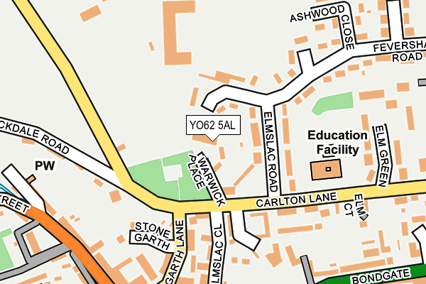 YO62 5AL map - OS OpenMap – Local (Ordnance Survey)