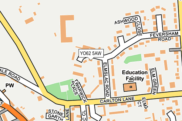 YO62 5AW map - OS OpenMap – Local (Ordnance Survey)