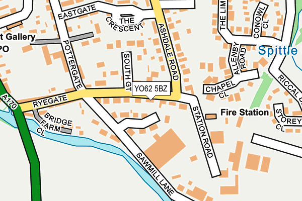 YO62 5BZ map - OS OpenMap – Local (Ordnance Survey)