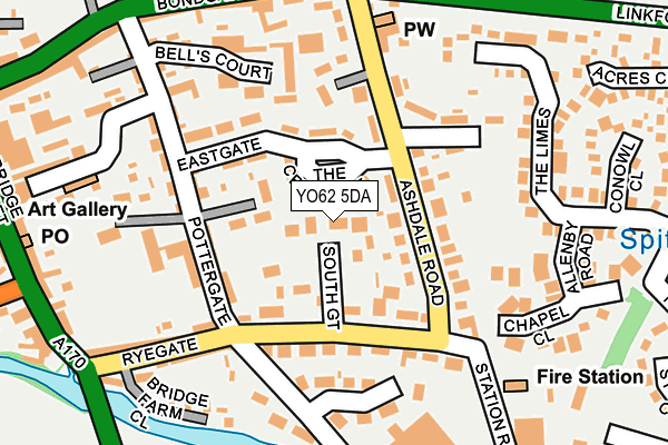 YO62 5DA map - OS OpenMap – Local (Ordnance Survey)